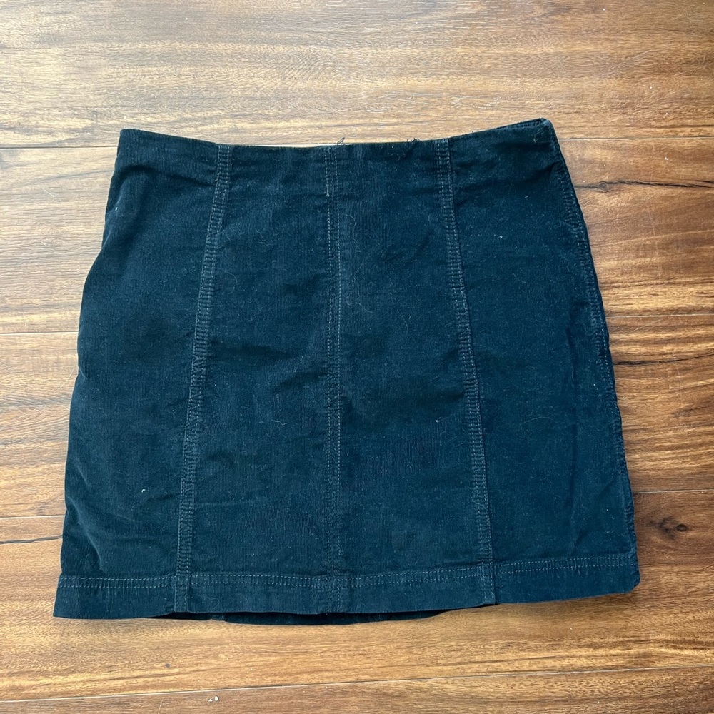 Free People Modern Femme cord mini skirt in black